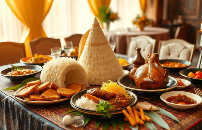 tradisi makanan pernikahan adat Jawa di meja resepsi modern